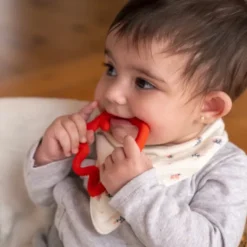 Anneau de dentition pieuvre rouge