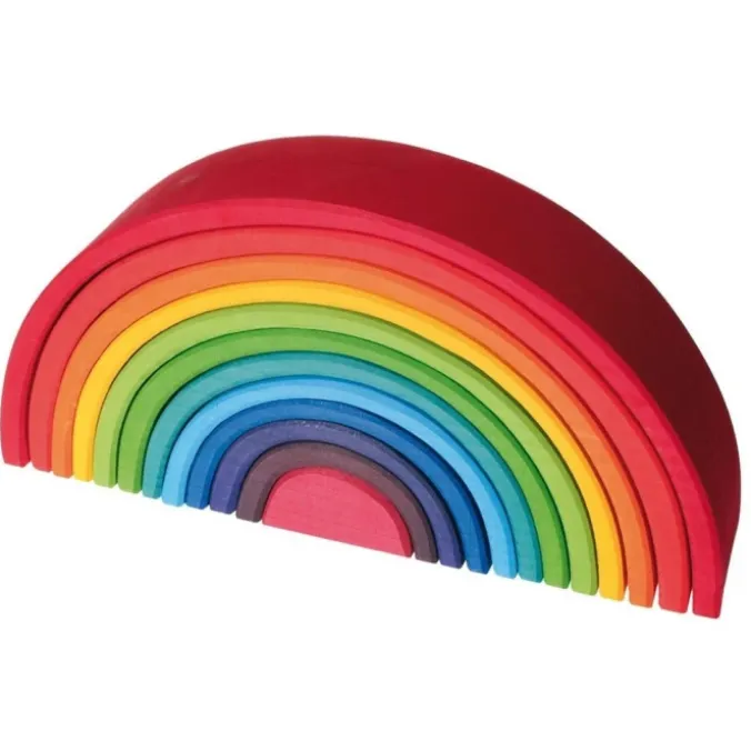 Arc-en-ciel en bois multicolore - 38 cm (12 pièces)