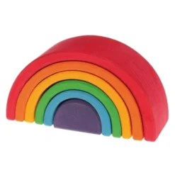 Arc-en-ciel en bois multicolore - 17 cm (6 pièces)