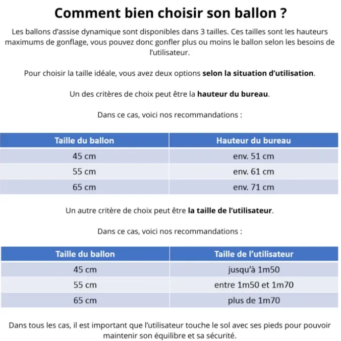 Ballon d'assise dynamique Bouncyband - 45 cm
