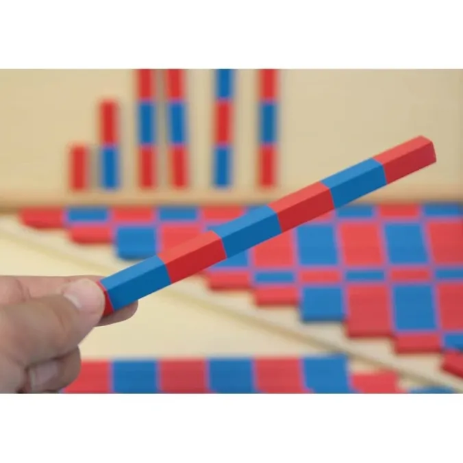 Barres rouges et bleues Montessori