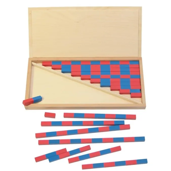 Barres rouges et bleues Montessori