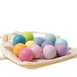 Boules bois par 12 - pastel