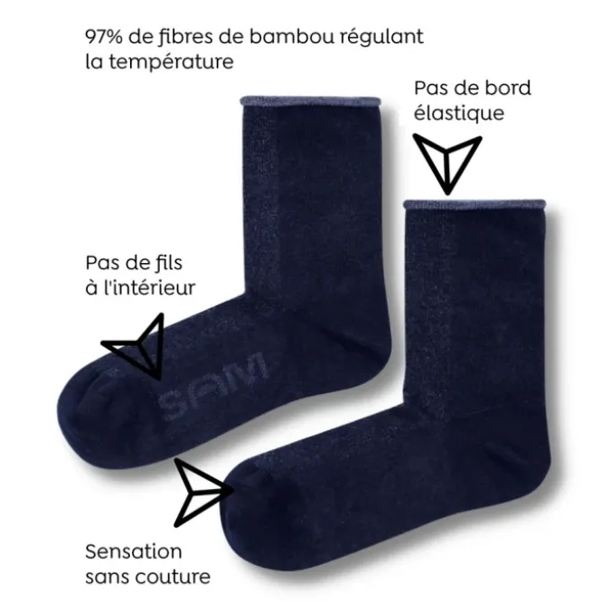 Chaussettes Bamboo bleues - Lot de 2
