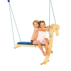 Cheval à bascule en bois