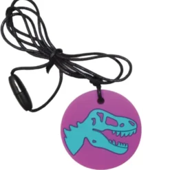 Collier dino - violet et vert