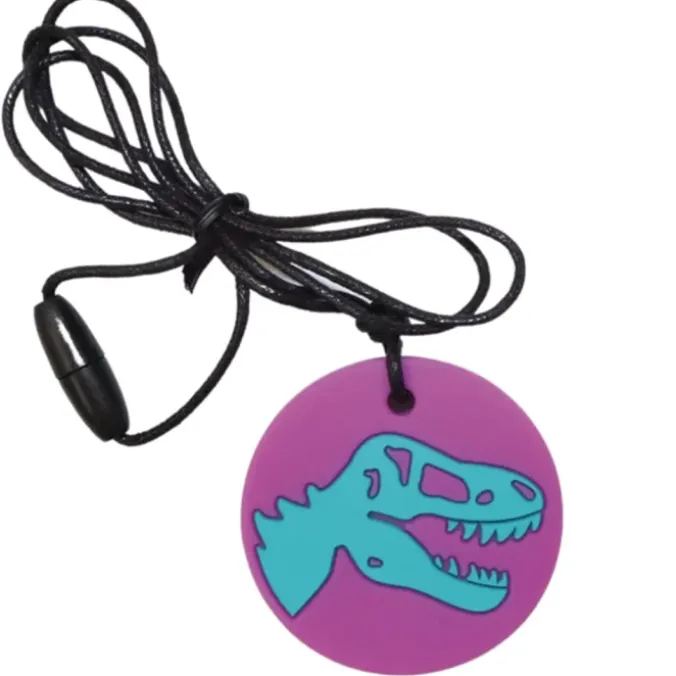 Collier dino - violet et vert