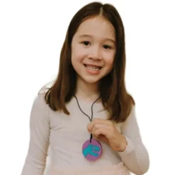 Collier dino - violet et vert