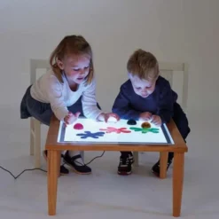 Console bois avec table lumineuse