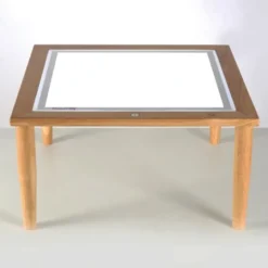 Console bois avec table lumineuse