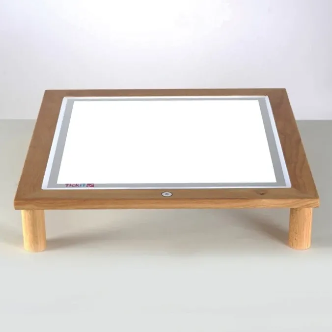 Console bois avec table lumineuse