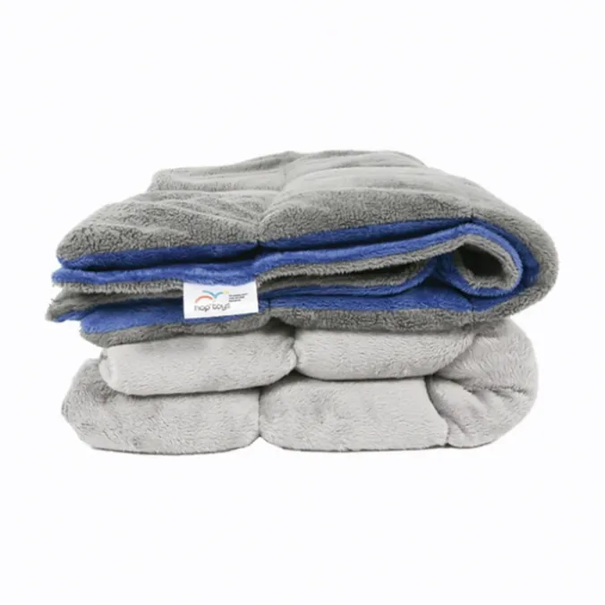 Couverture lestée 50 x 70 cm - 2 kg - bleu/gris foncé