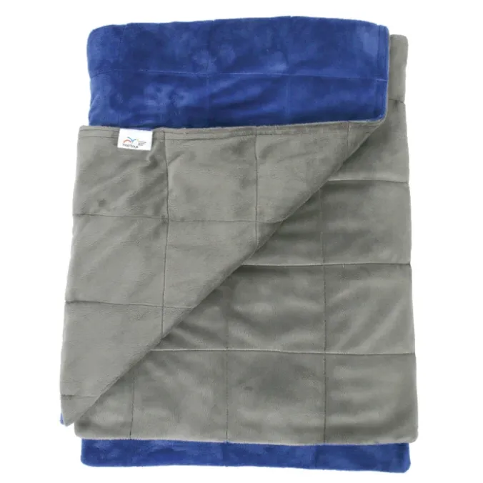Couverture lestée 100 x 150 cm - 3 kg - bleu/gris foncé