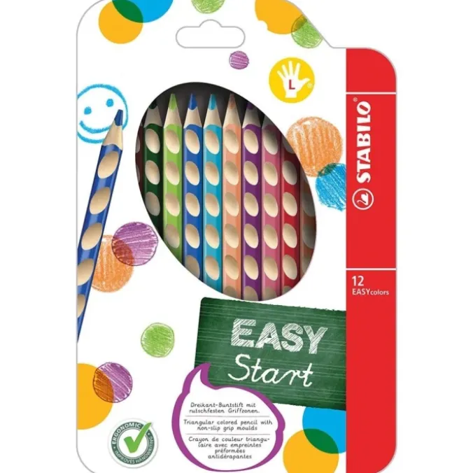 Crayons de couleur easy par 12 - Gaucher