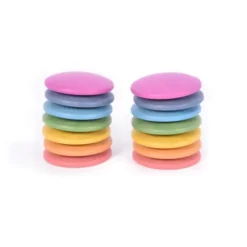 Disques en bois arc-en-ciel