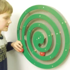 Jeu mural rond avec spirale - vert