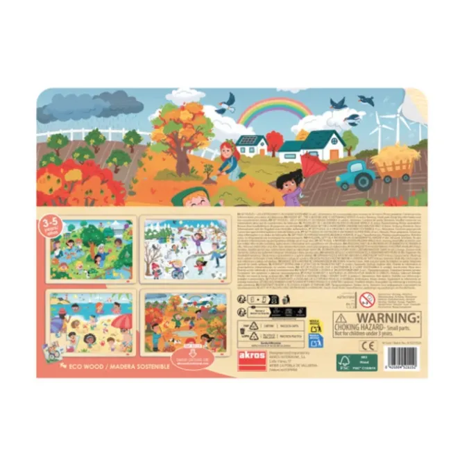 Lot de 4 puzzles les quatre saisons et un monde durable
