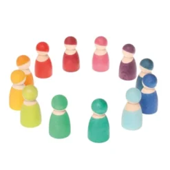Lutins de bois multicolores par 12