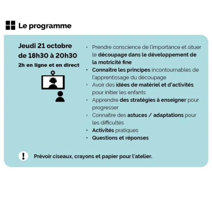 Masterclass - Le découpage : un en"jeu" clé de la motricité fine
