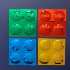 Miroirs sensoriels convexes colorés - lot de 4