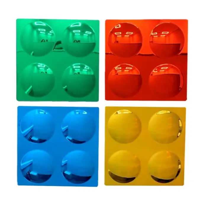 Miroirs sensoriels convexes colorés - lot de 4