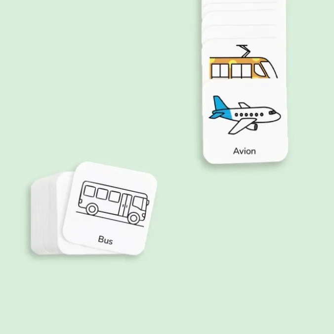 18 pictogrammes - Moyens de transport-kawaii