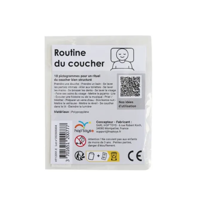 18 pictogrammes - Routine du coucher - Style épuré
