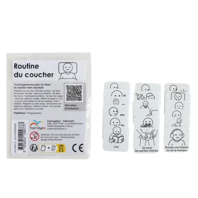 18 pictogrammes - Routine du coucher - Style épuré