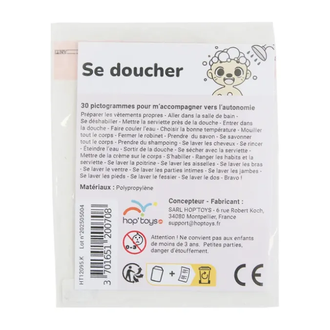 30 pictogrammes - Se doucher - Style kawaii