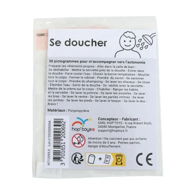30 pictogrammes - Se doucher - Style épuré