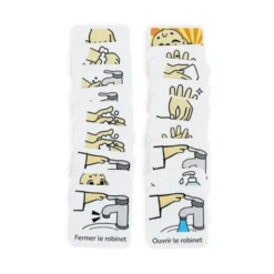 18 pictogrammes - Se laver les mains - Style kawaii