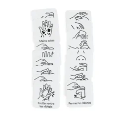 18 pictogrammes - Se laver les mains - Style épuré