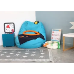 Pouf fauteuil - Bleu pétrole