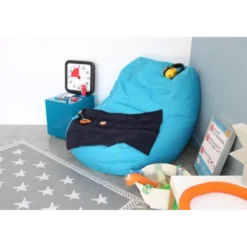 Pouf fauteuil - Bleu pétrole