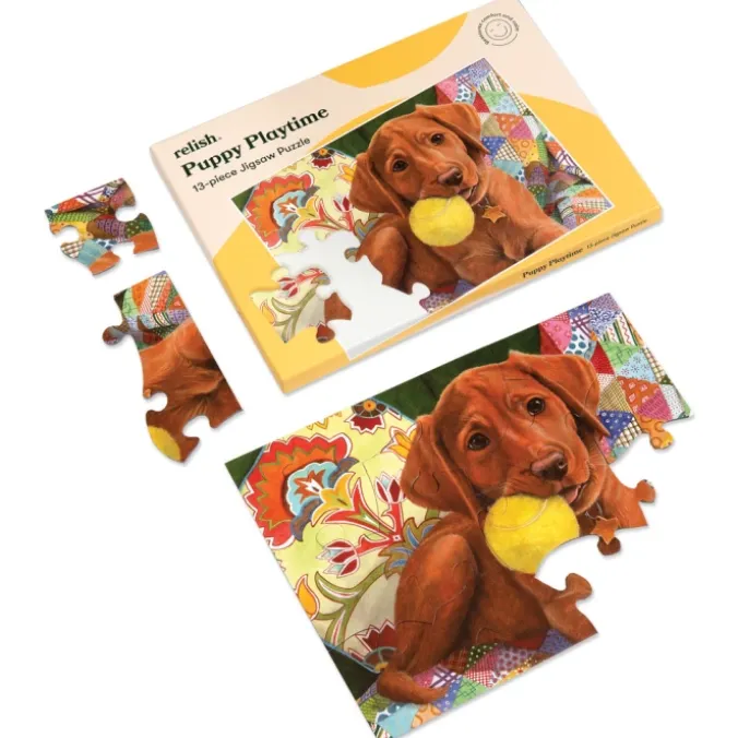 Puzzle ergonomique - chiot - 13 pièces
