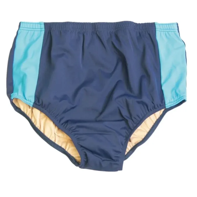 Slip de bain incontinence enfant - Bleu marine/Turquoise