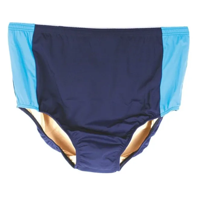 Slip de bain incontinence homme - Bleu marine/Turquoise