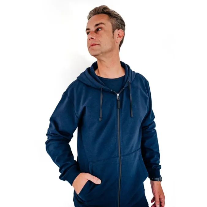 Sweat à capuche zippé adulte - Bleu