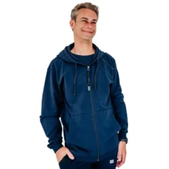 Sweat à capuche zippé adulte - Bleu