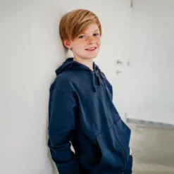 Sweat à capuche zippé enfant - Bleu