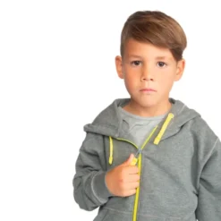 Sweat à capuche zippé enfant - Gris