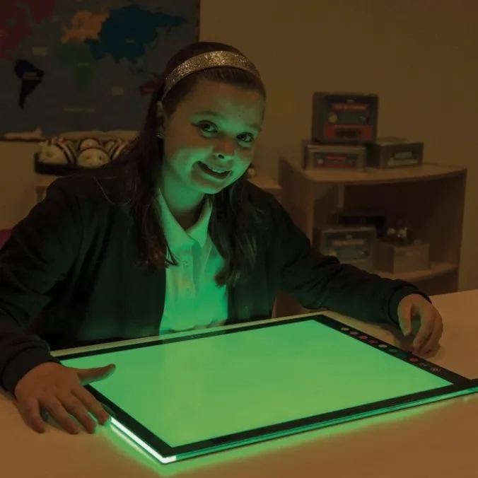 Table lumineuse multicolore