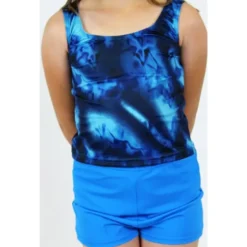 Tankini incontinence enfant - Bleu multi